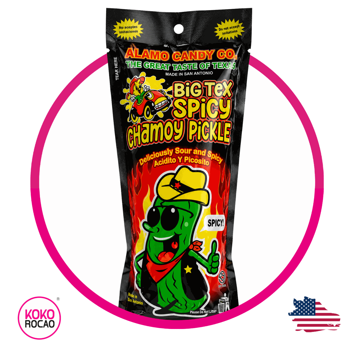 Bolsa de Alamo Big Tex Spicy Chamoy Pickle 140 g