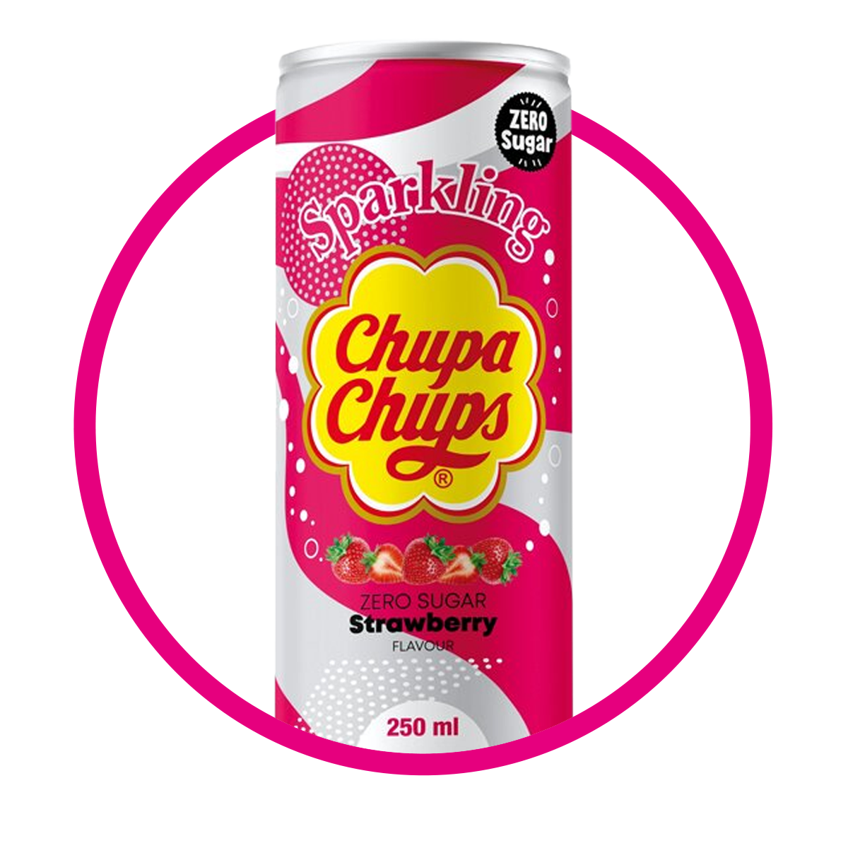 Lata de Chupa Chups Strawberry Zero 250 ml