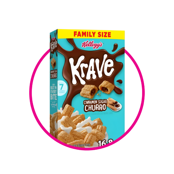 Caja de Kelloggs Krave Cinnamon Sugar Churro 4765 g