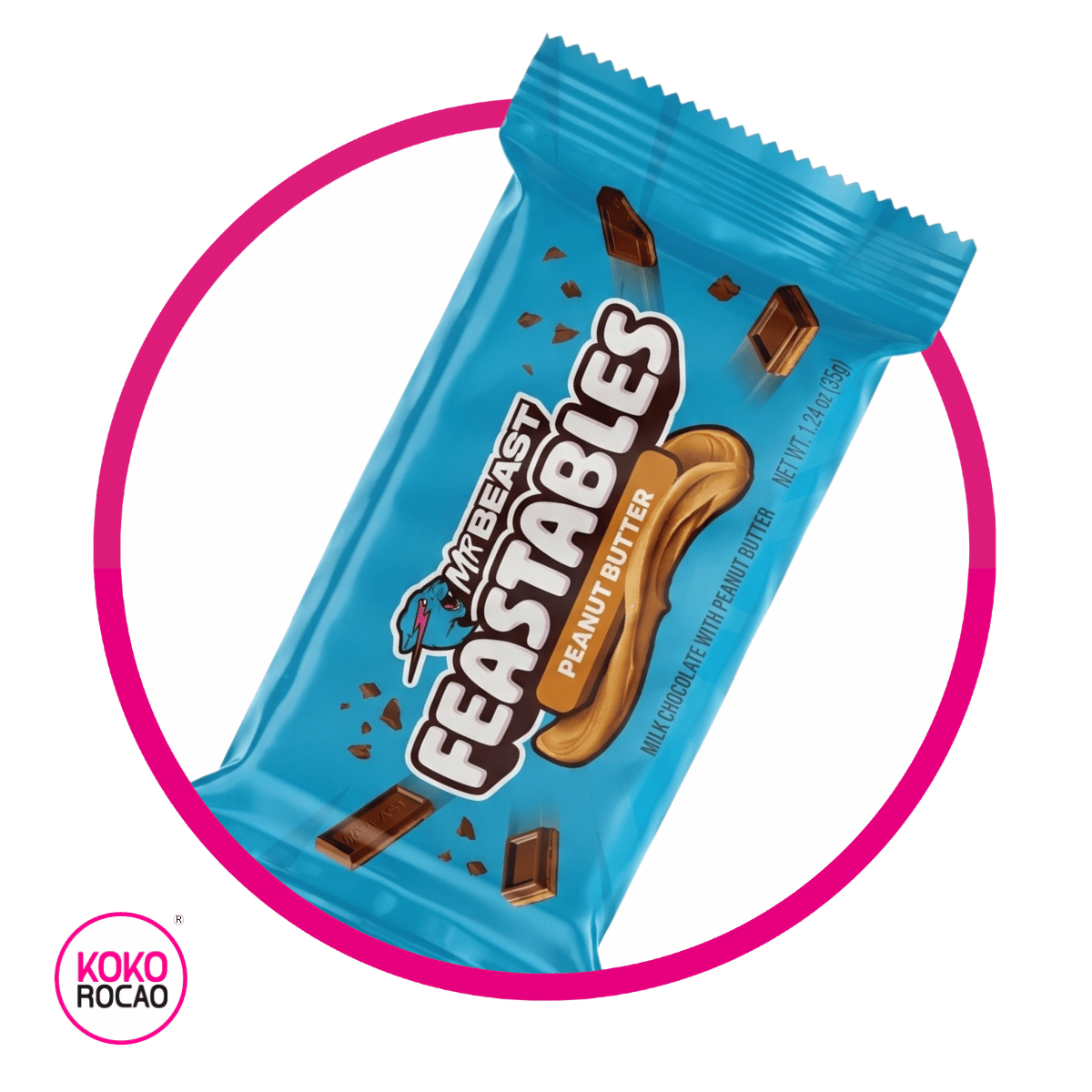 Barra de Feastables Mr Beast Peanut Butter Chcolate 35 g