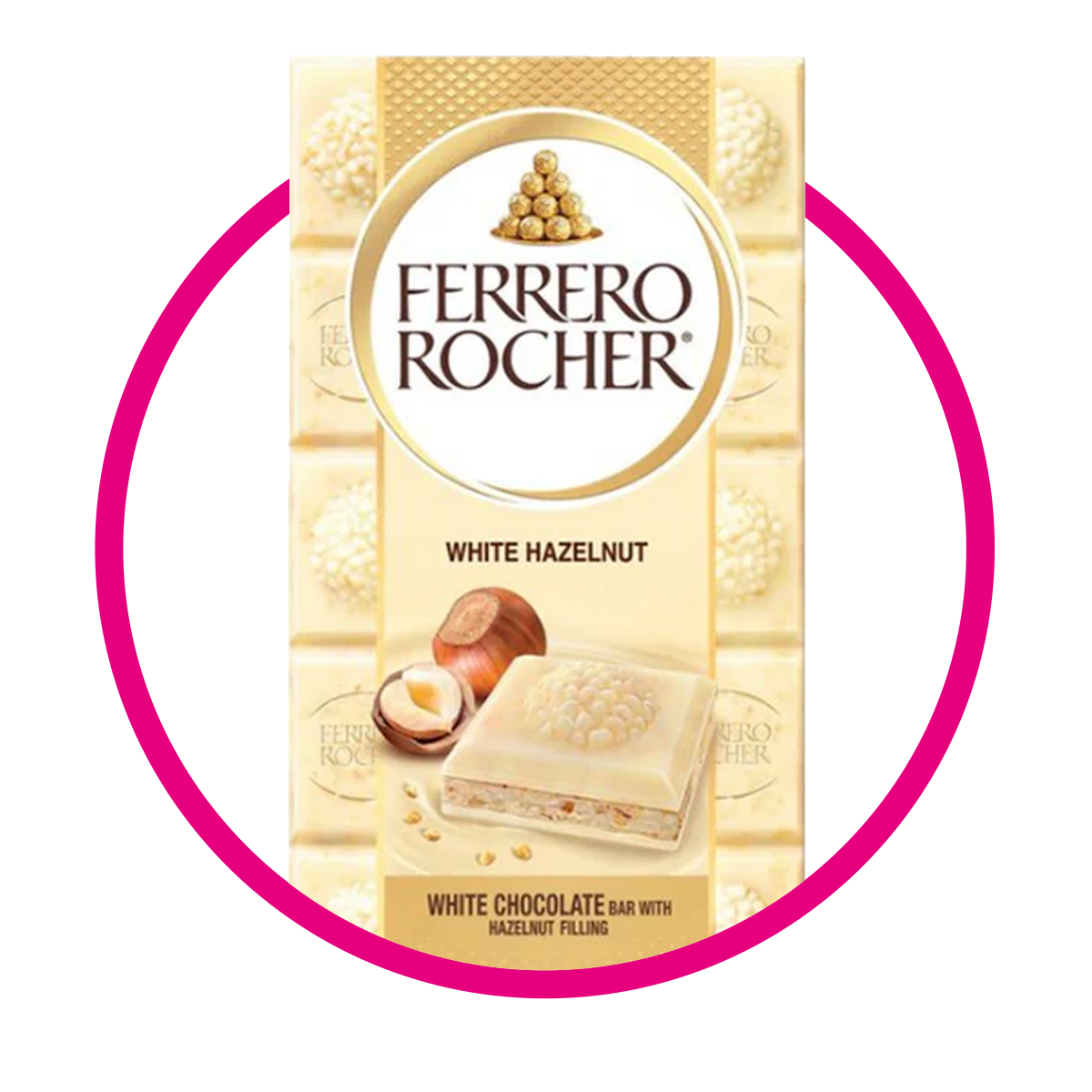 Ferrero Rocher White Hazelnut Barra 90 g