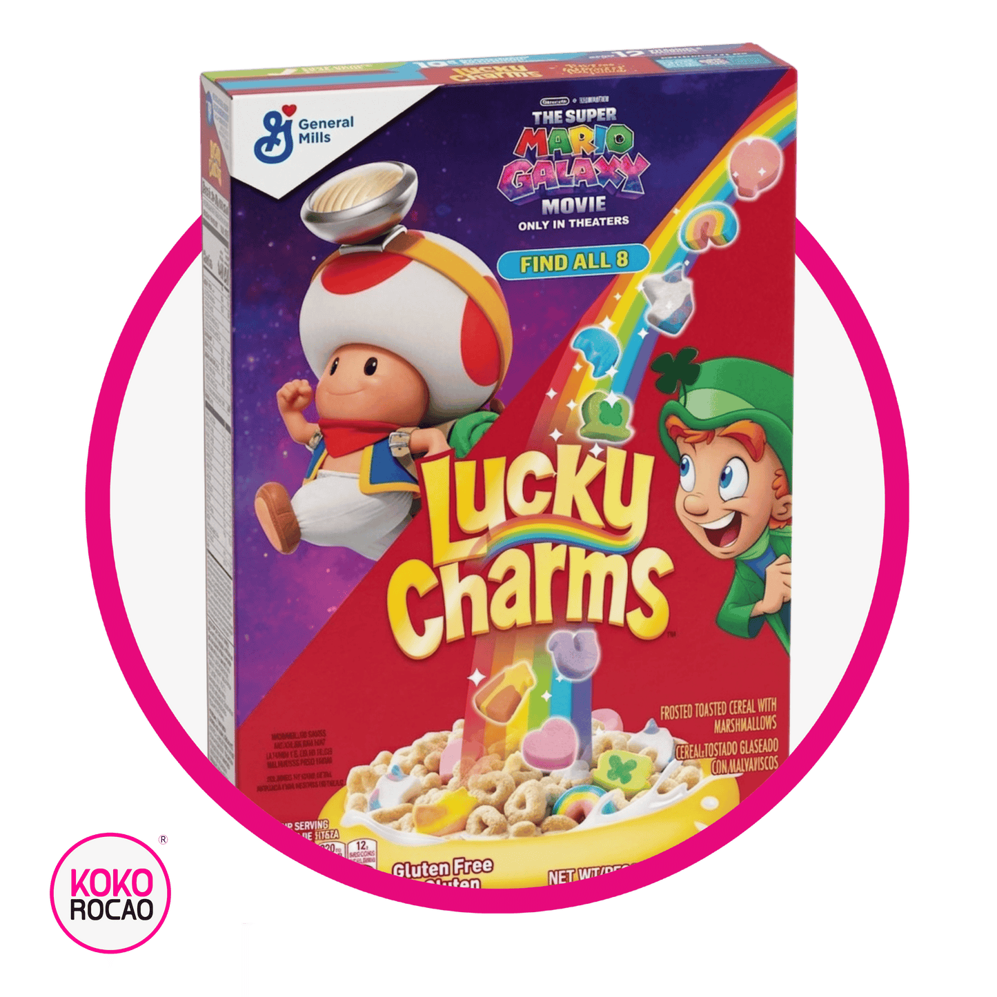 Caja de General Mills Lucky Charms Toad Mario 297 g