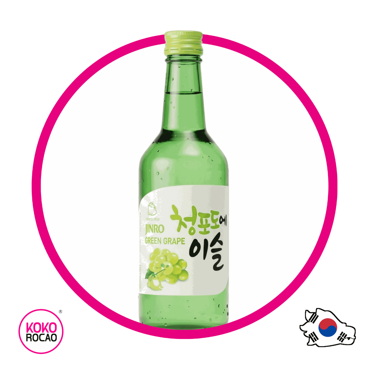 Botella de Jinro Uva Verde Alcholica 360 ml