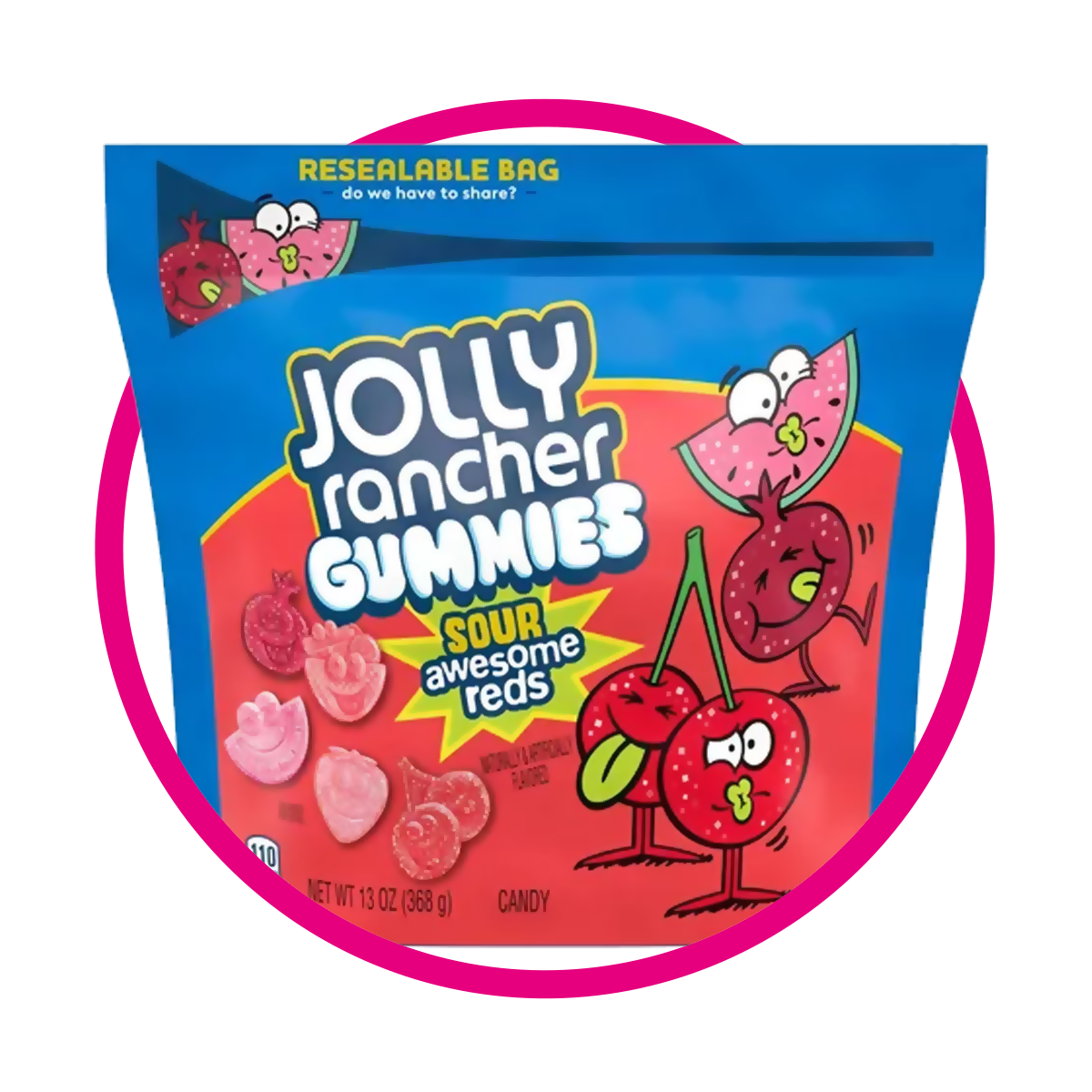 Bolsa de Jolly Rancher Sour Awesome Reds 368 g