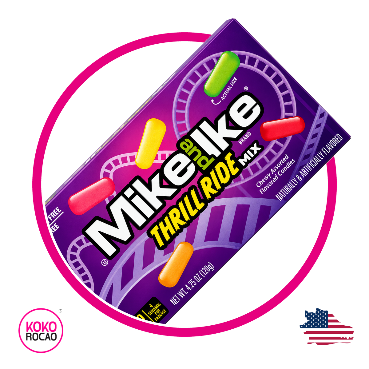 MIKE AND IKE THRILL RIDE SOFT CANDY CAJA 120GR