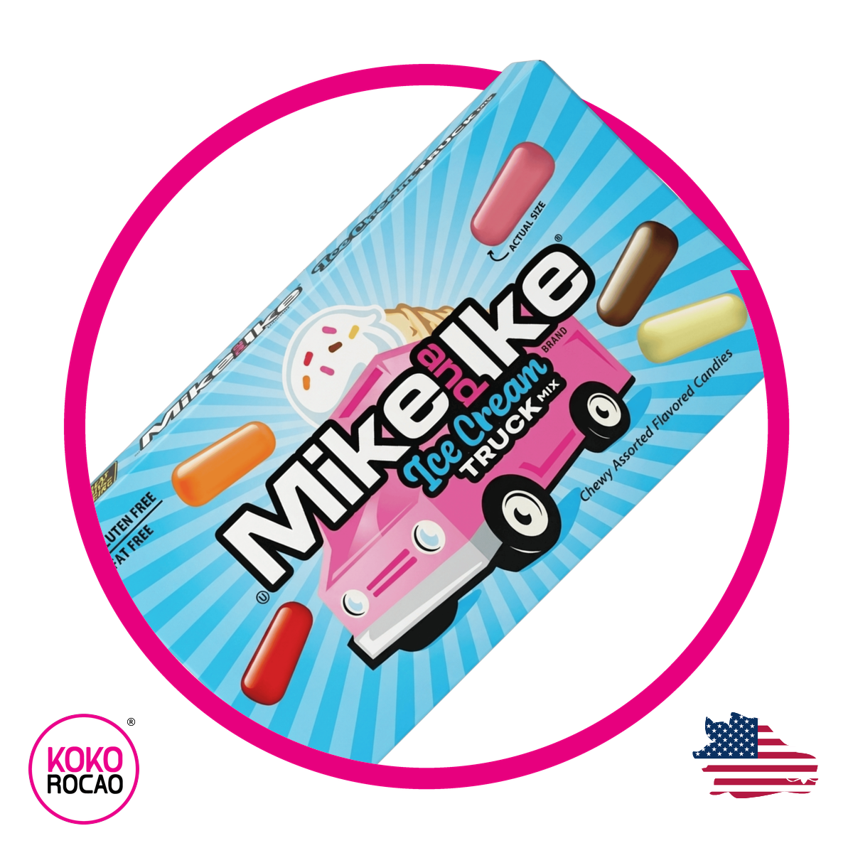 Caja de Mike Annd Ike Ice Cream Truck Ccandy 120 g