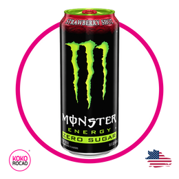 MONSTER ENERGY STRWABERRY SHOT ZERO SUGAR ENERGETIC LATA 473ML
