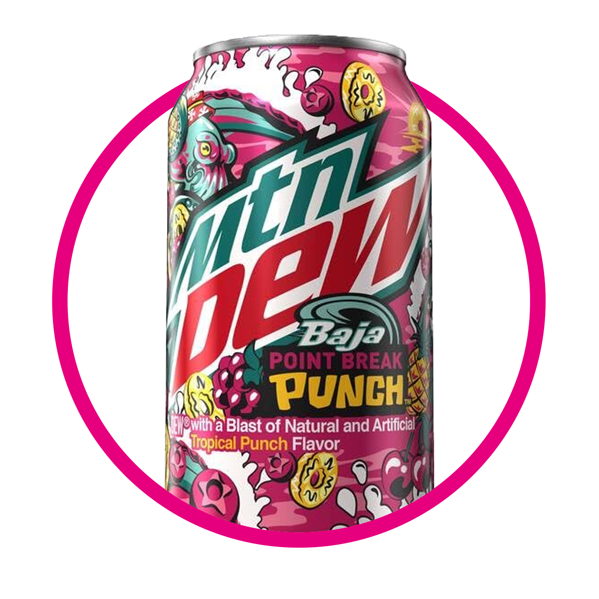 Lata de MTN Dew Baja Blast Point Break Punch 355 ml