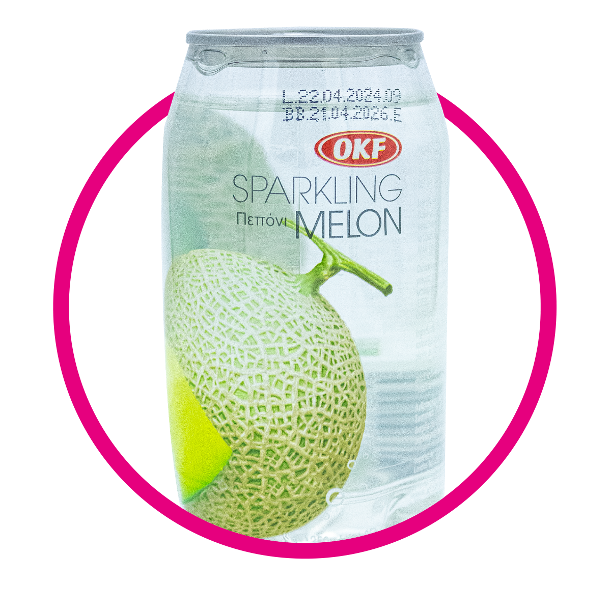 Lata de OKF Melon Sparkling Water 350 ml