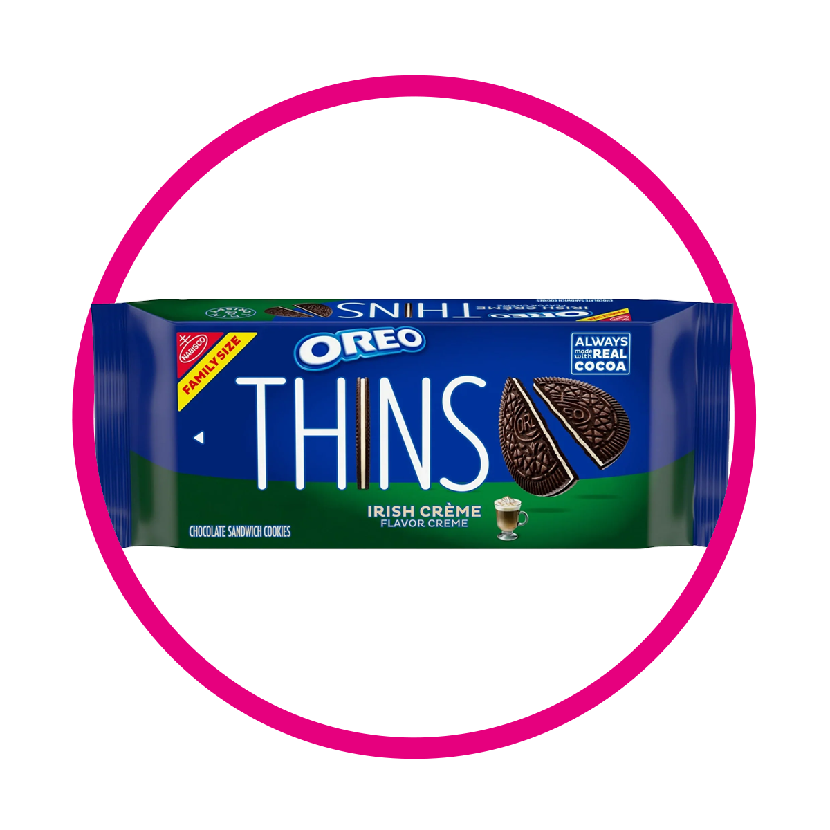 Bolsa de Nabisco Oreo Thins Irish Creme 334 g