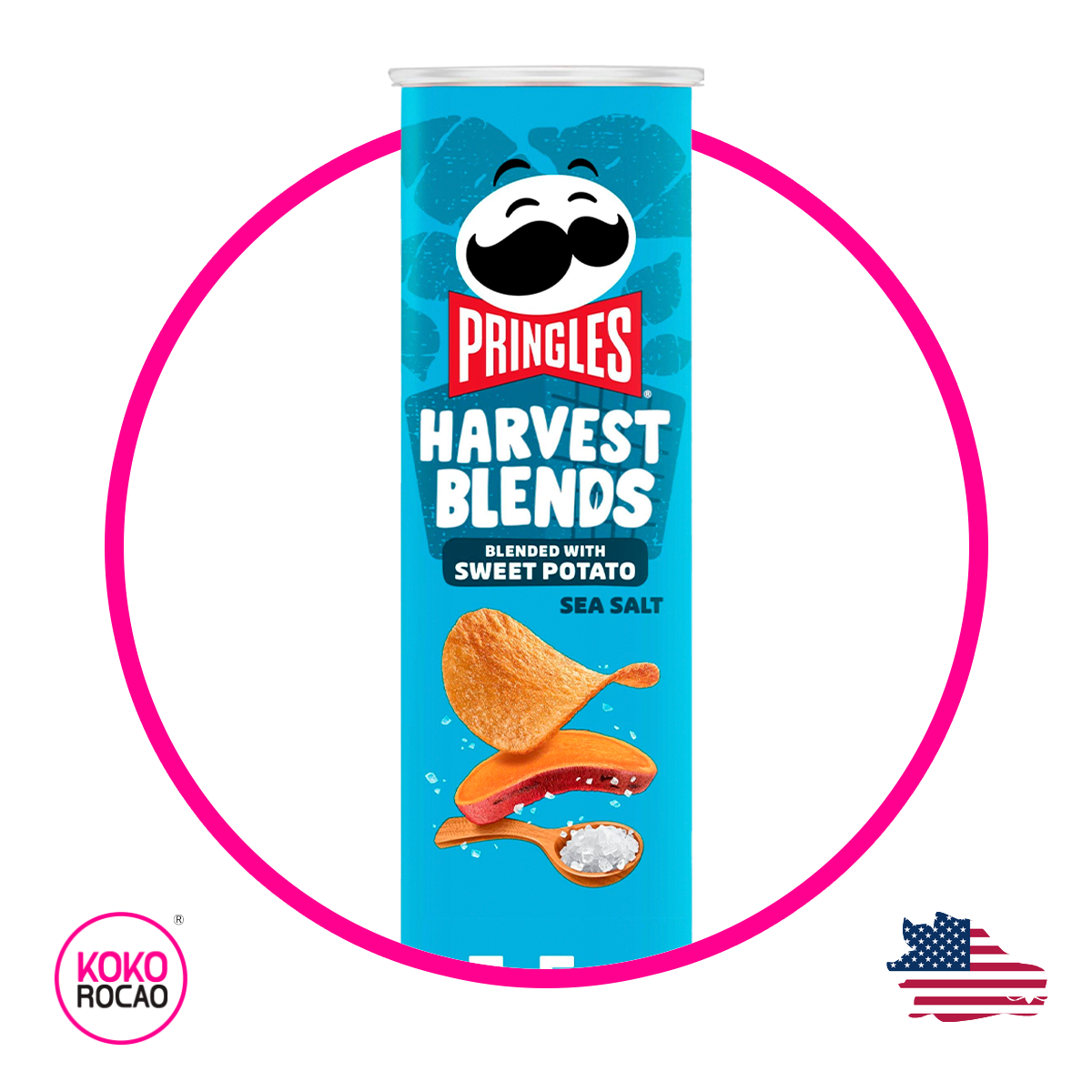 Lata de Pringles Harvest Blends Potato Sea Salt 158 g