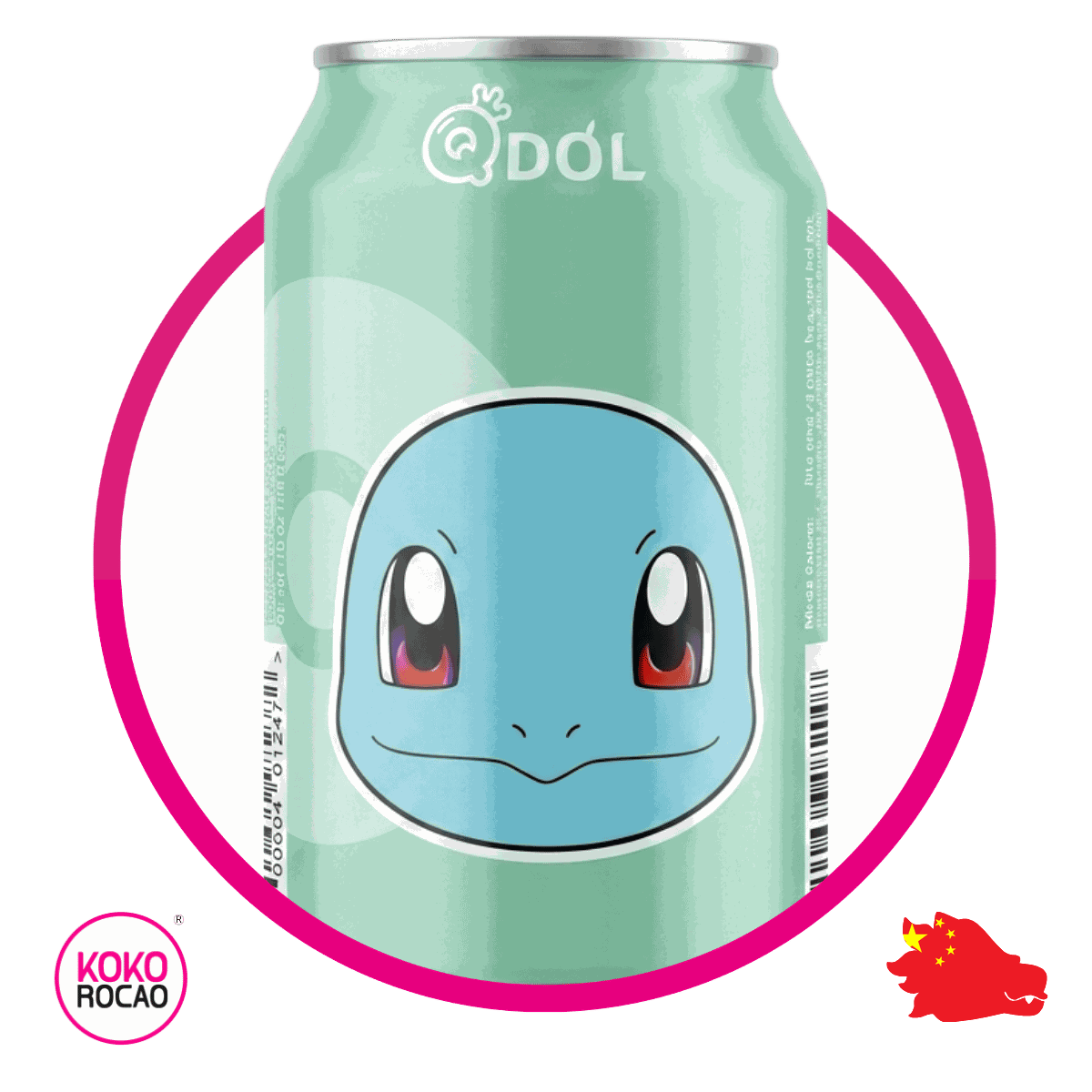 Lata de QDOL Squirtle Citrus Sparkling Water 330 ml