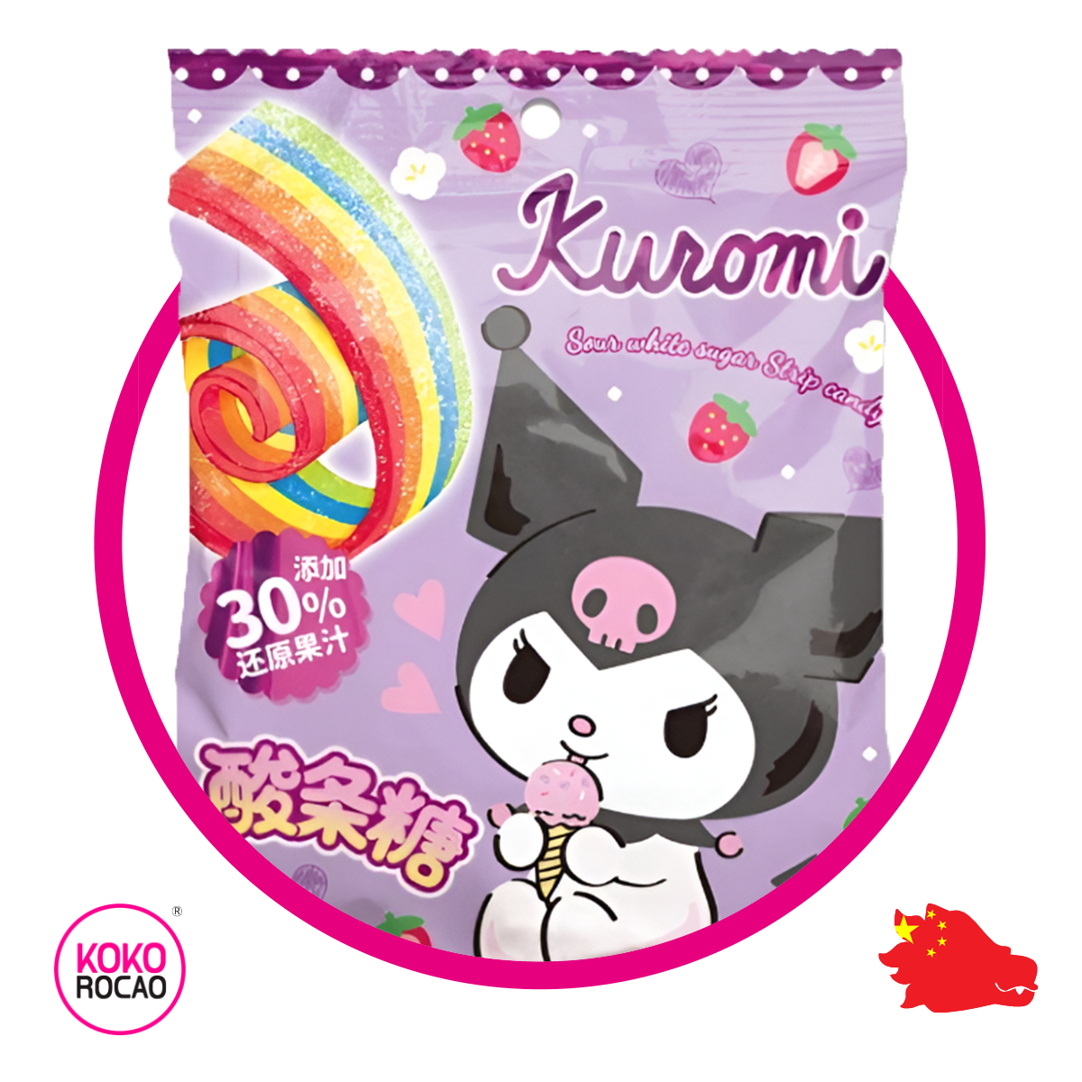Bolsa de Sanrio Kuromi Sour Tripes 30 g