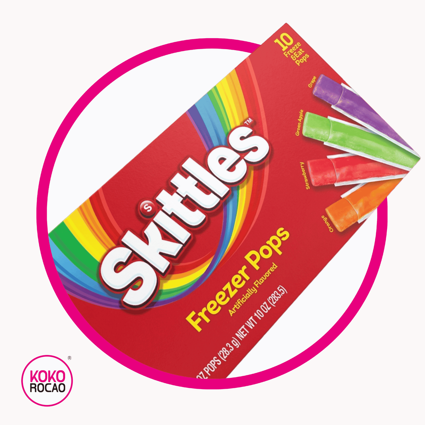 Caja de Skittles Freezer Pops ICEE Cream 283.50 g