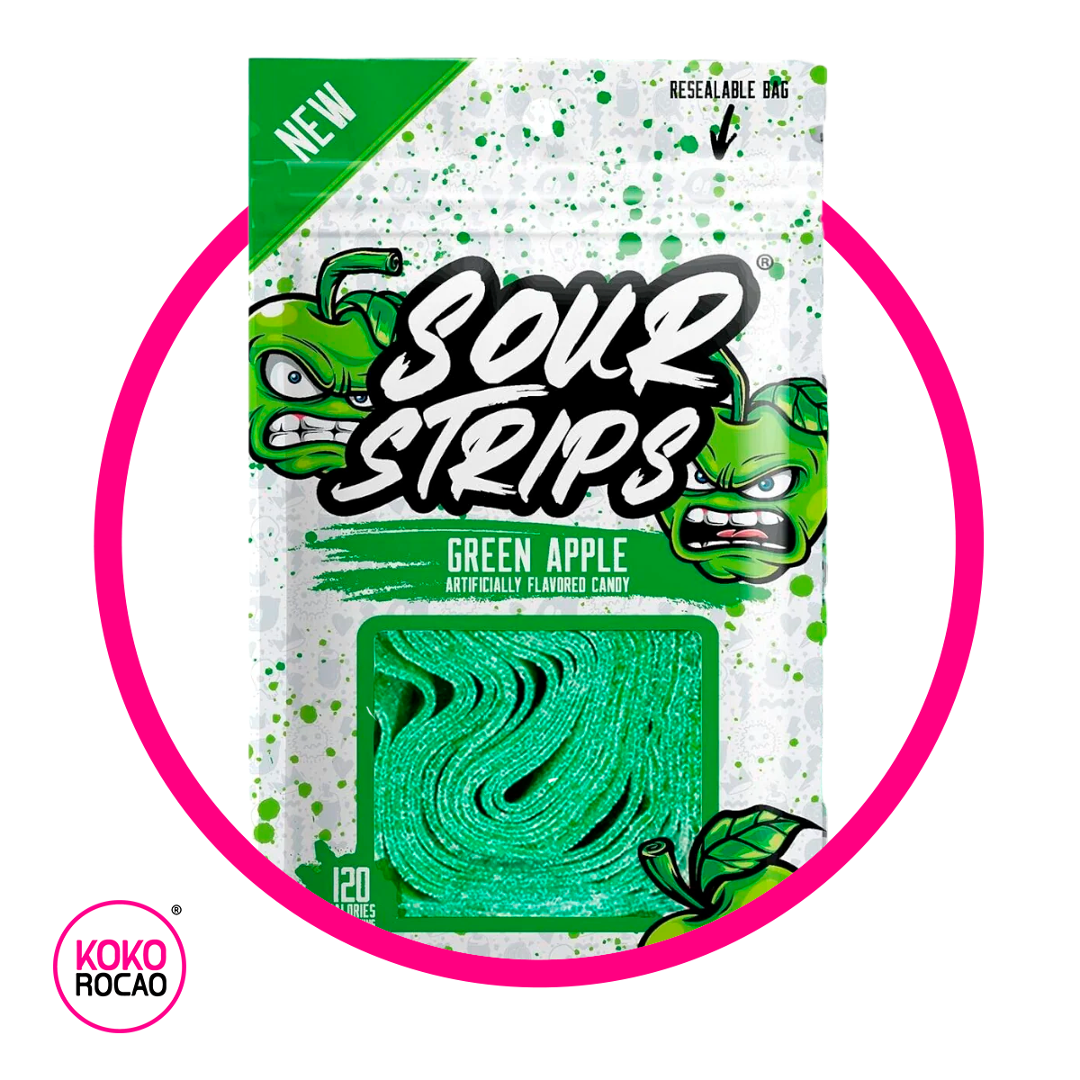 Bolsa de Sour Strips Green Apple 96 g
