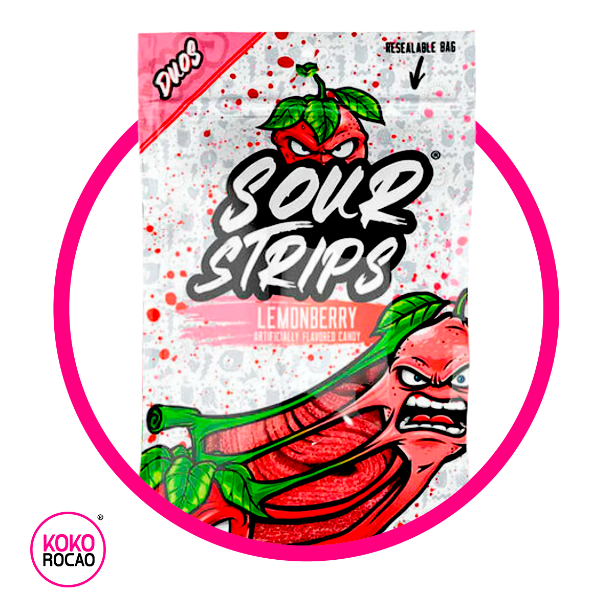 Bolsa de Sour Strips Lemonberry 96 g