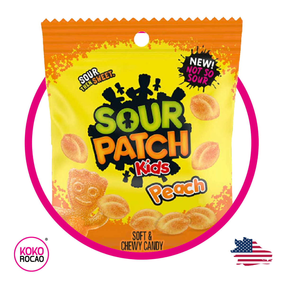 Bolsa de Sour Patch Kids Peach 101 g