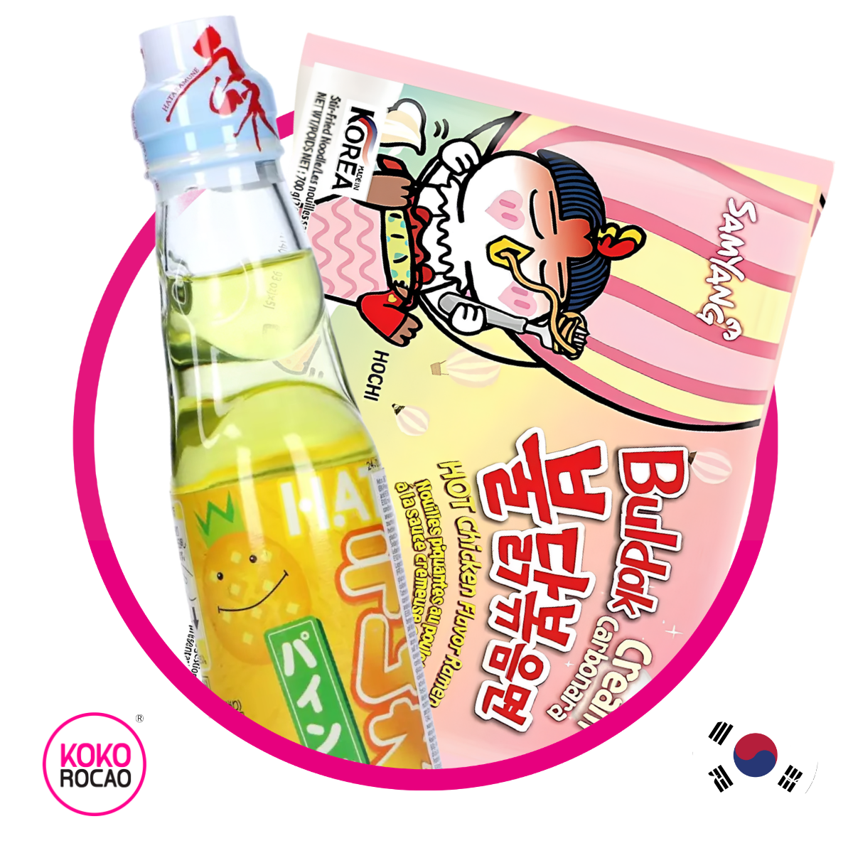BULDAK CARBONARA + BEBIDA JAPONESA