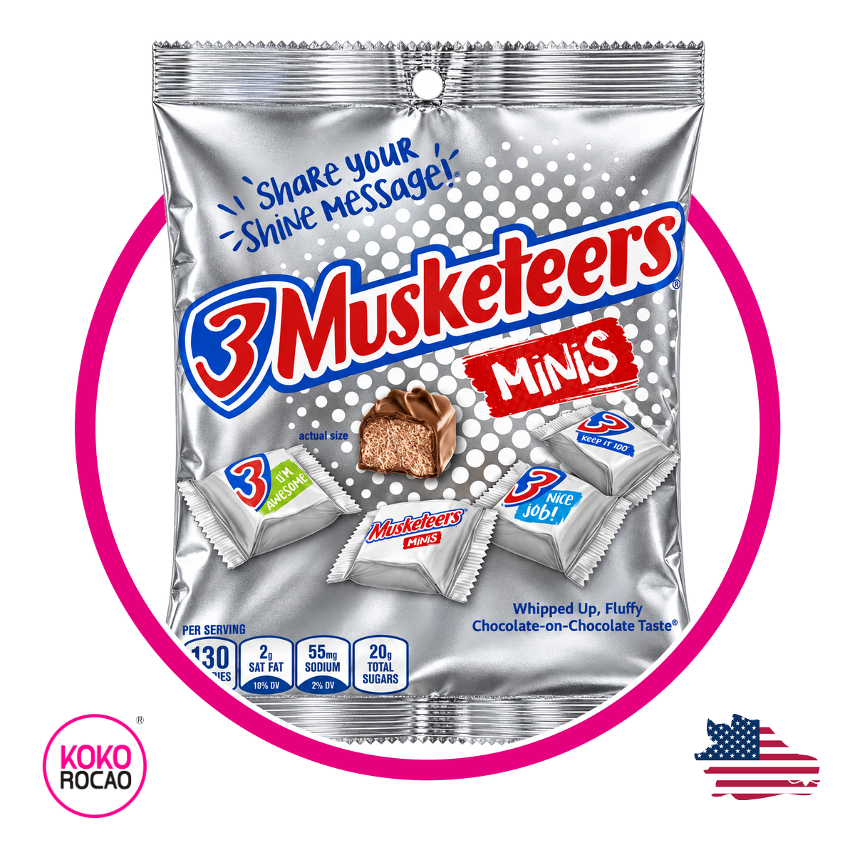3MUSKETEERS MINIS CHOCOLATE BOLSA 74.80GR
