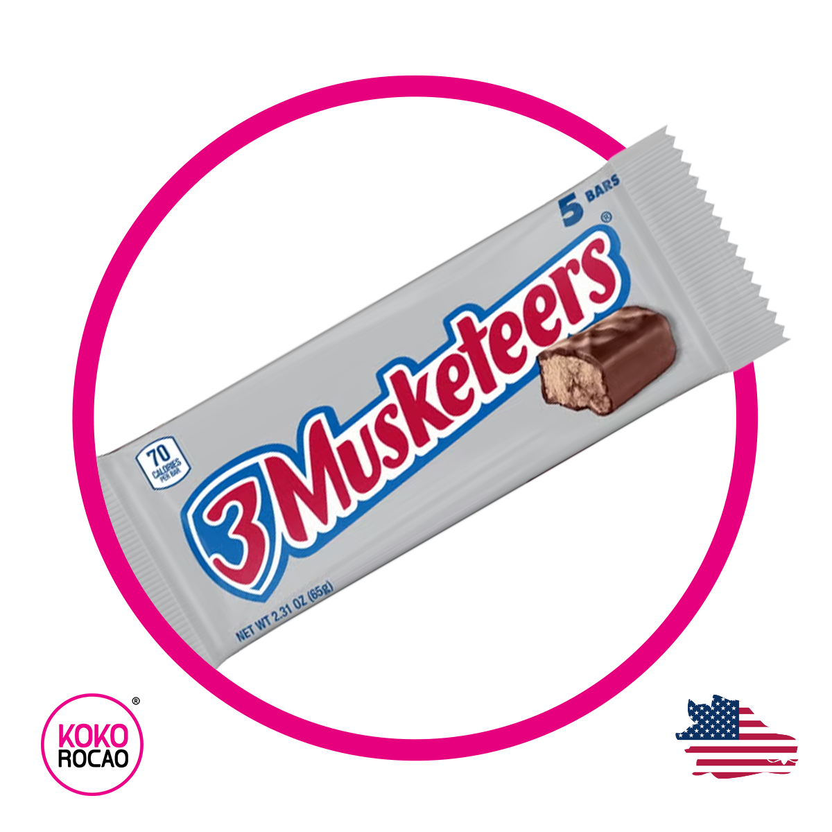 Bolsa de 3 Musketeers 5 Bars 65 g