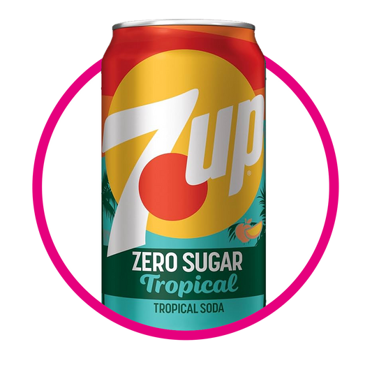 Lata de 7UP Tropical sin Cafeina 355 ml