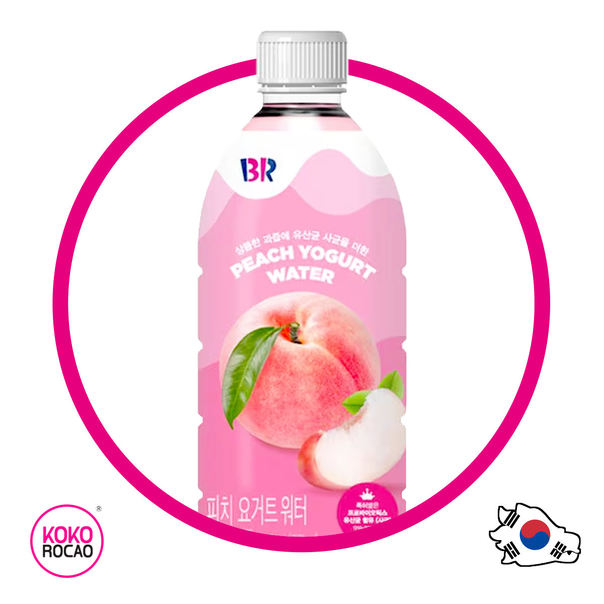 Botella de Baskin Robbins Peach Yogurt Water 500 ml