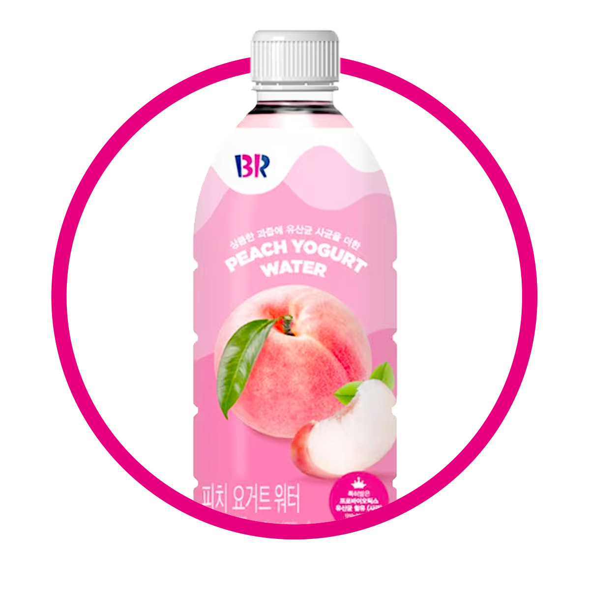 Botella de Baskin Robbins Peach Yogurt Water 500 ml