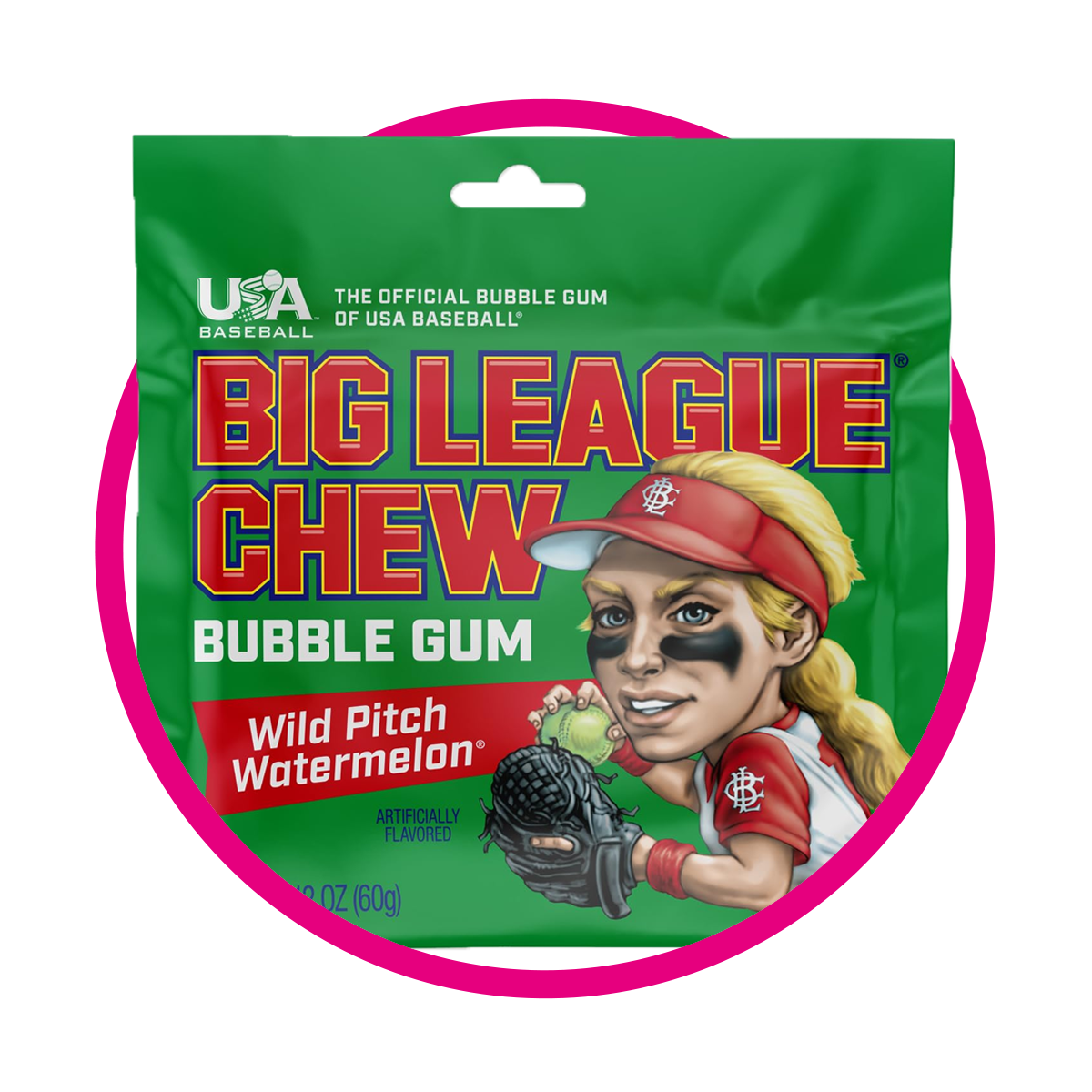 Bolsa de Big League Wild Pitch Watermelon Bubble Gum 60 g