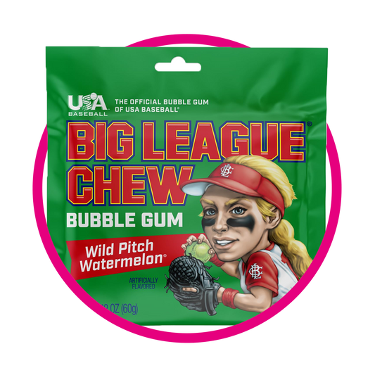 Bolsa de Big League Wild Pitch Watermelon Bubble Gum 60 g