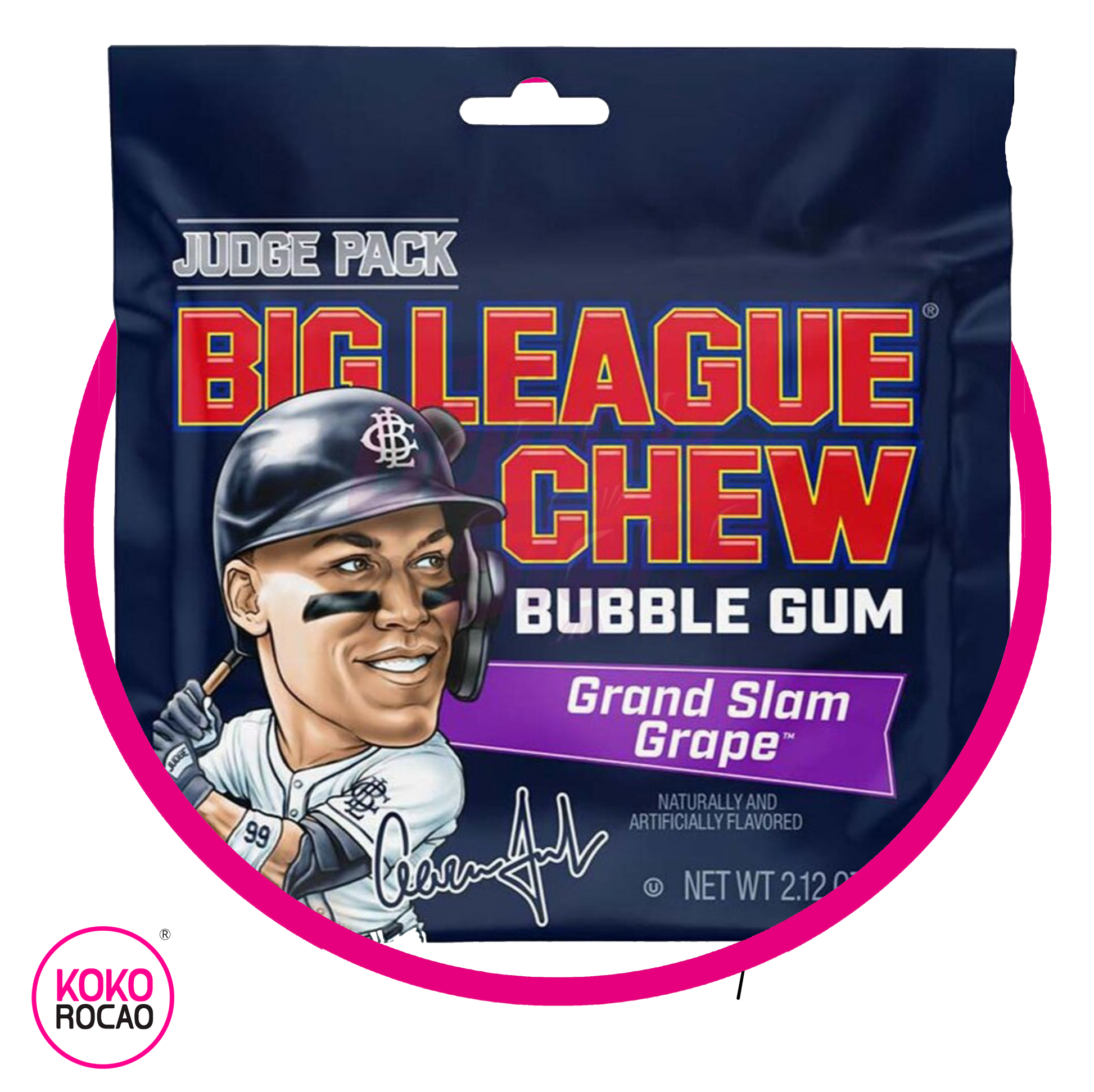 Bolsa de Big League Grand Slam Grape Bubble Gum 60 g
