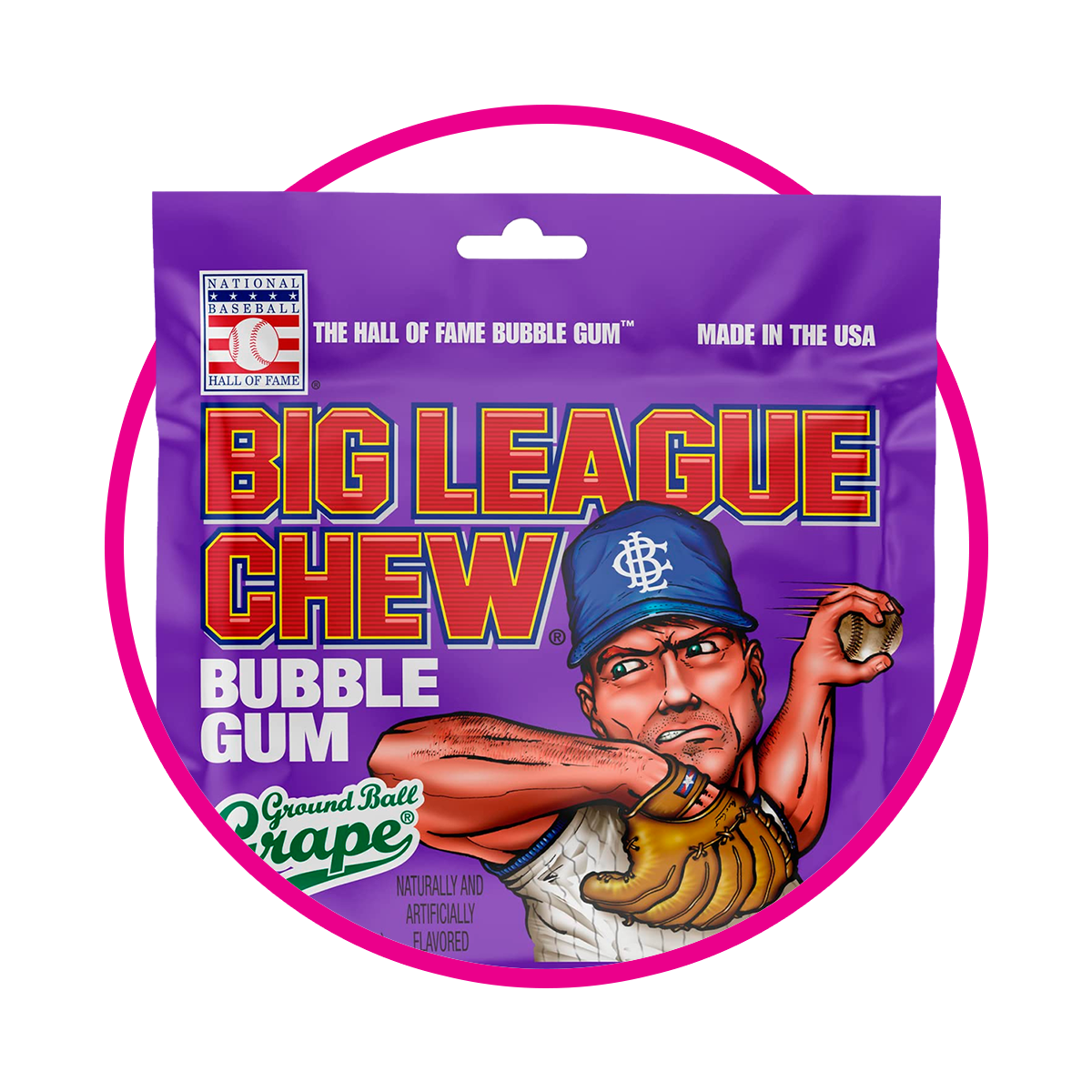 Bolsa de Big League Grape Bubble Gum 60 g