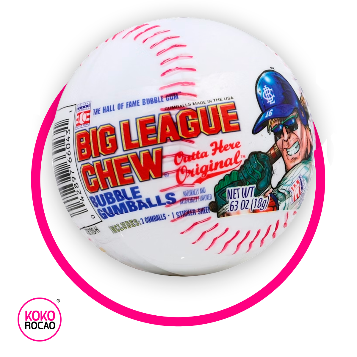Bote de Big League Gum Balls Bubble Gumm 18 g