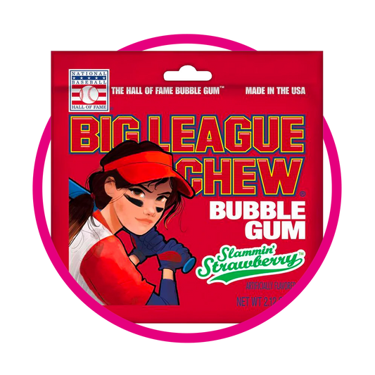 Bolsa de Big League Strawberry Bubble Gum 60 g