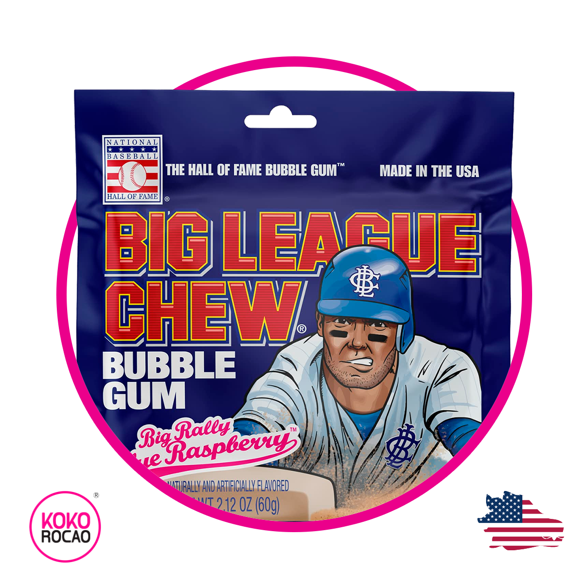 Bolsa de Big League Blue Berry Bubble Gum 60 g