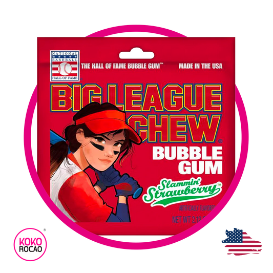 Bolsa de Big League Strawberry Bubble Gum 60 g