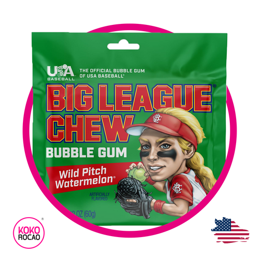 Bolsa de Big League Wild Pitch Watermelon Bubble Gum 60 g
