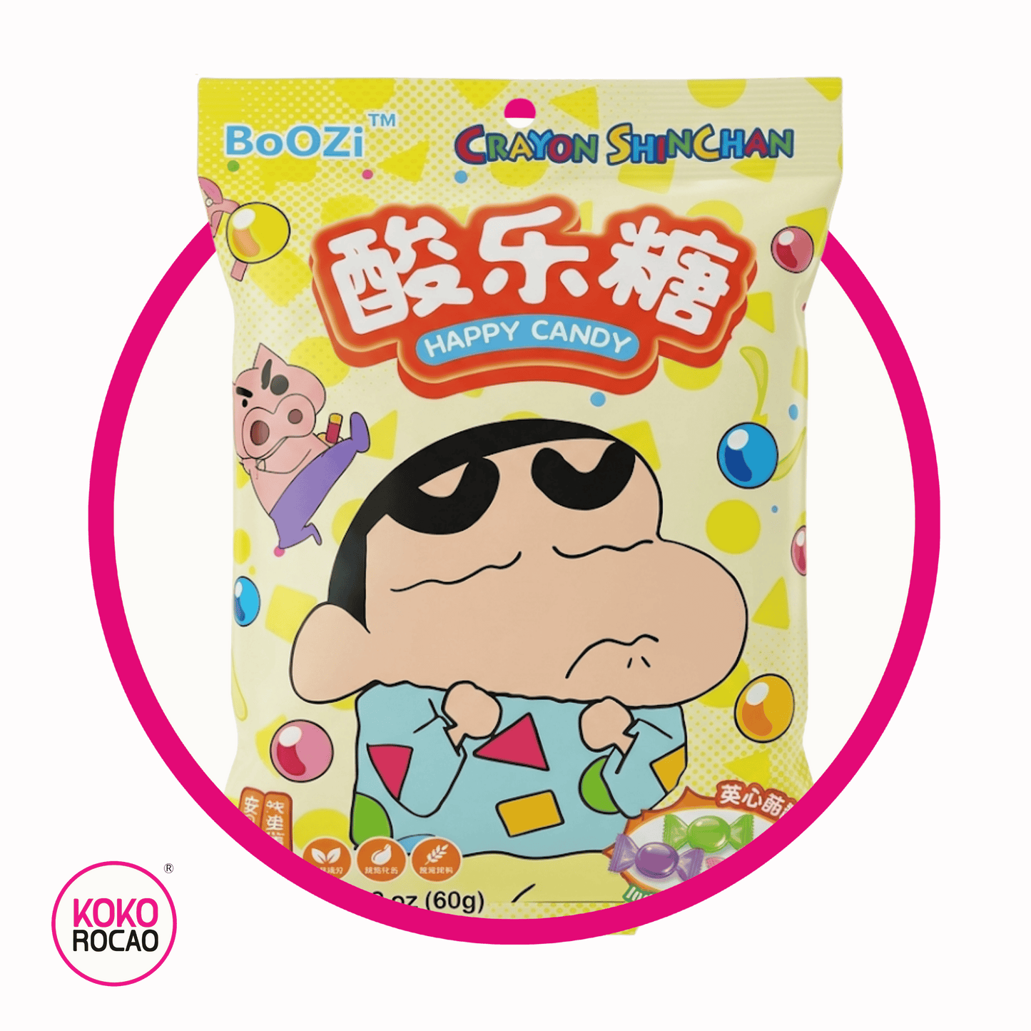 Bolsa de Boozi Crayon Shinchan Happy 88 g Limon