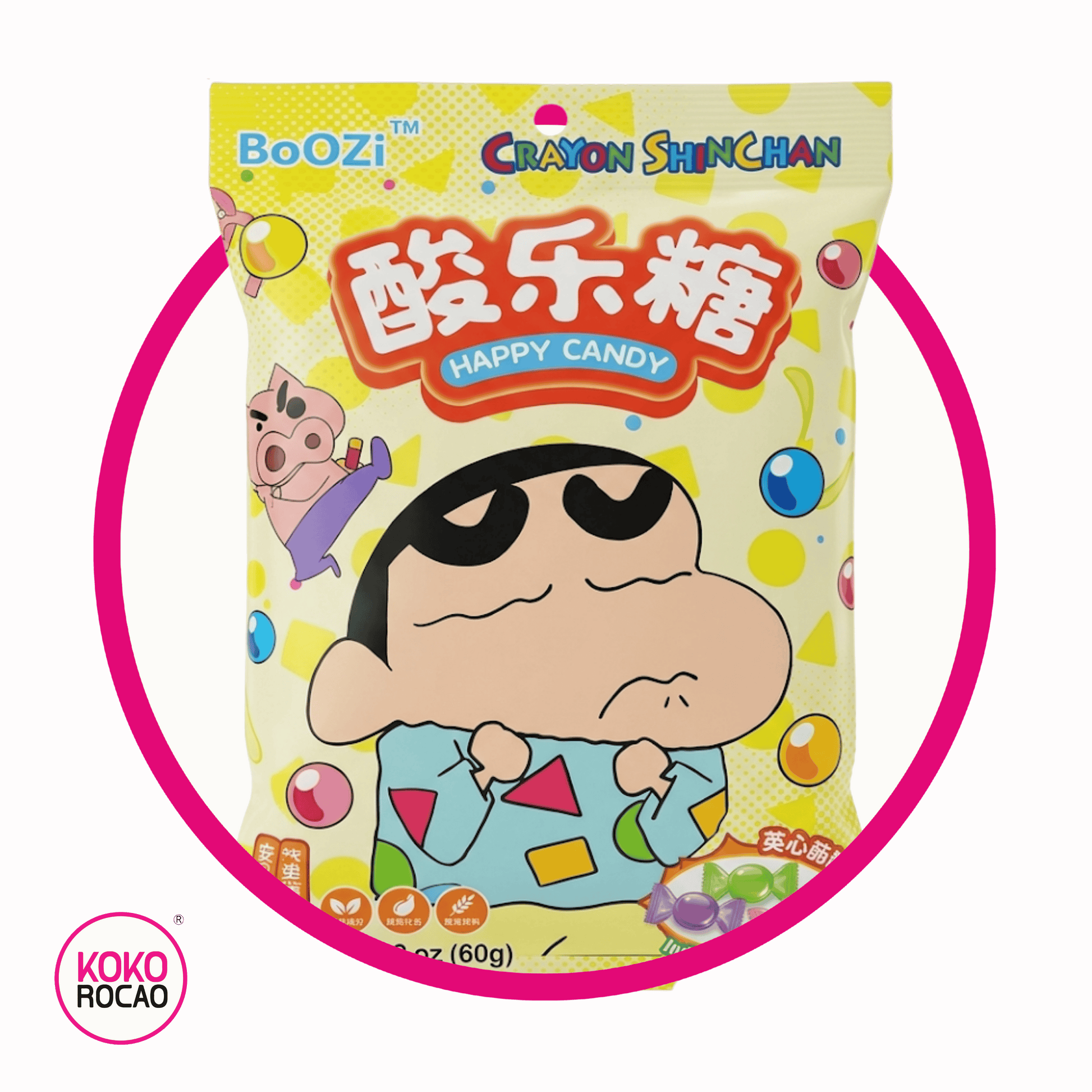 Bolsa de Boozi Crayon Shinchan Happy 88 g Limon