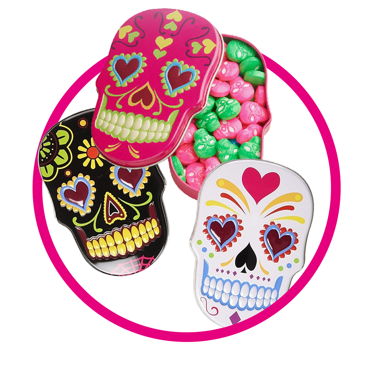 Caja de Boston America Sugar Skulls Pill Box 39.6 g