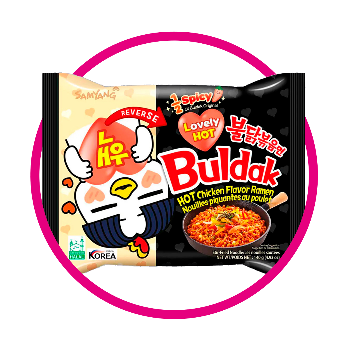 Bolsa de Samyang Buldak 1/2 Spicy 140 g