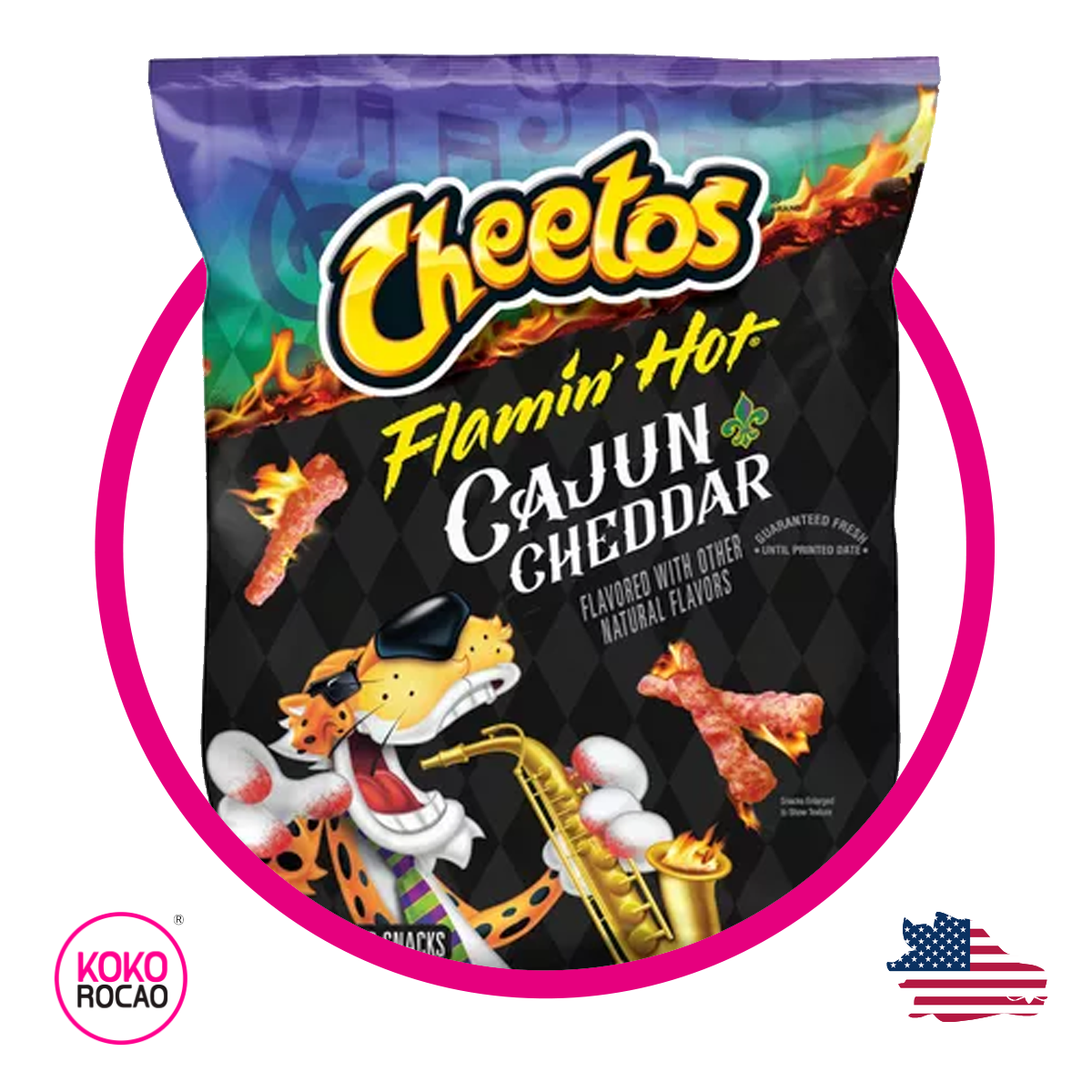 Bolsa de Cheetos Flaming Hot Cajún Cheddar 240.9 g