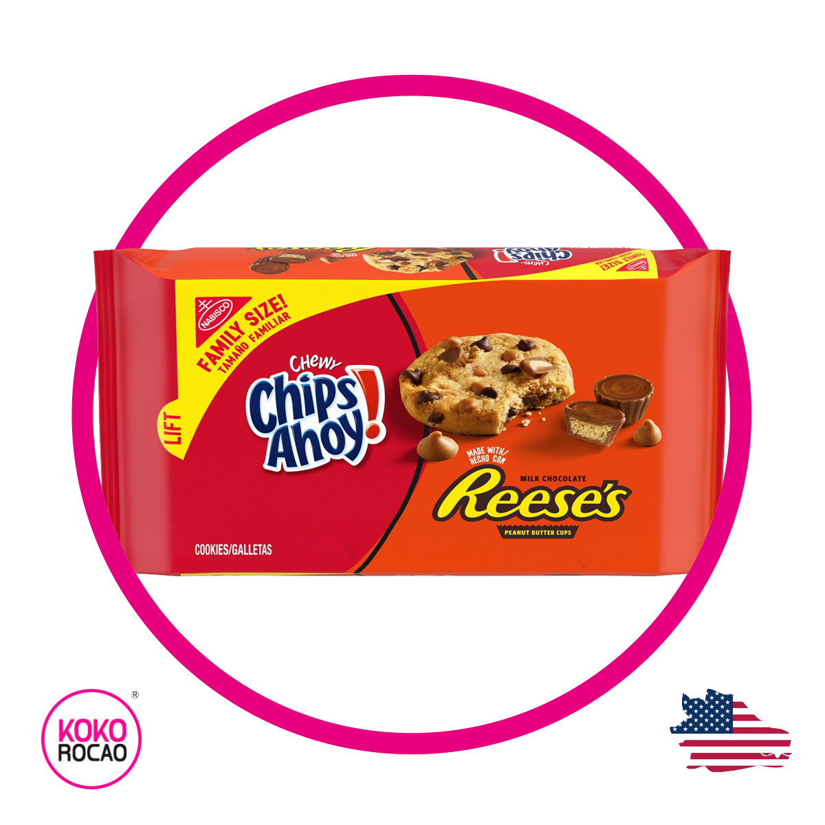 Caja de Chips Ahoy Chewy Reese's 403 g