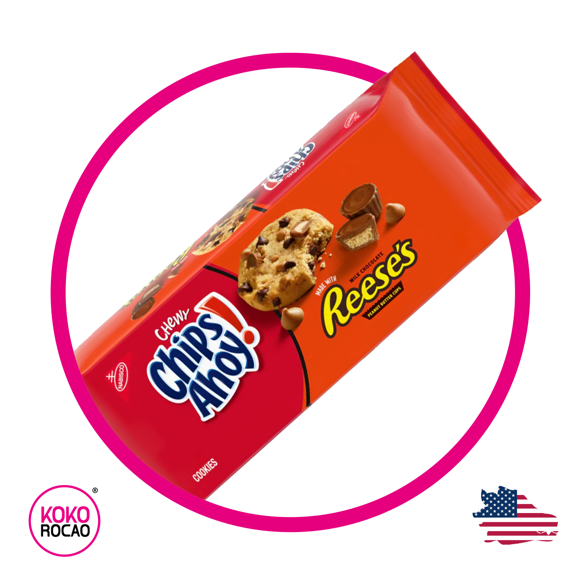 Caja de Chips Ahoy Chewy Reese's 269 g