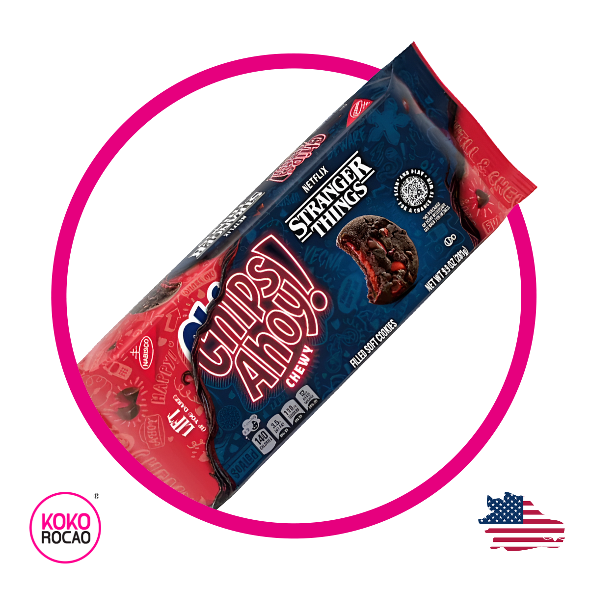Caja de Chips Ahoy Chewy Stranger Things 281 g