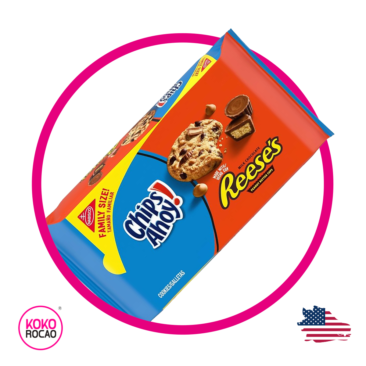 Caja de Chips Ahoy Crunchy Reese's 403 g.