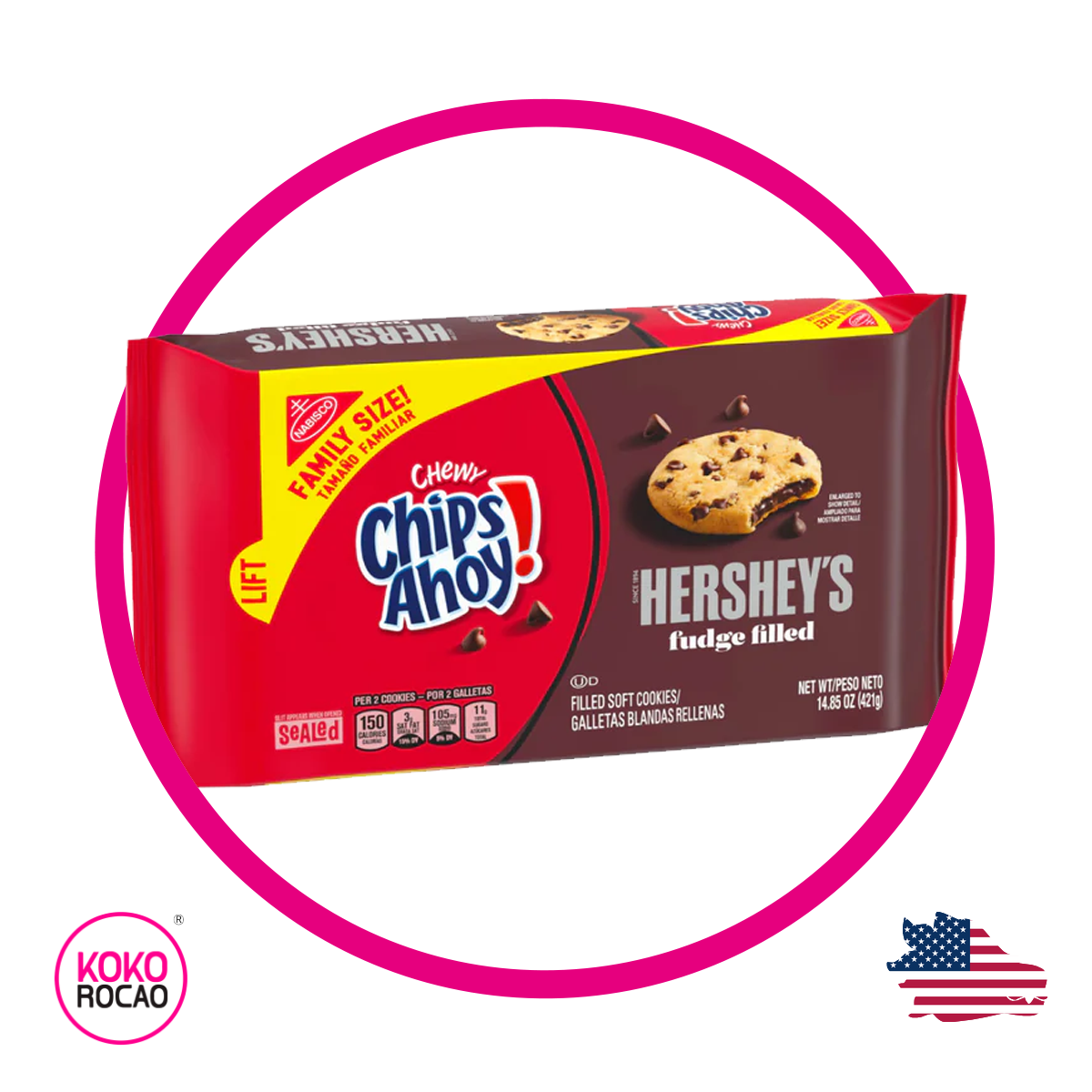Caja de Chips Ahoy Hershey's Fudge Filled 421 g