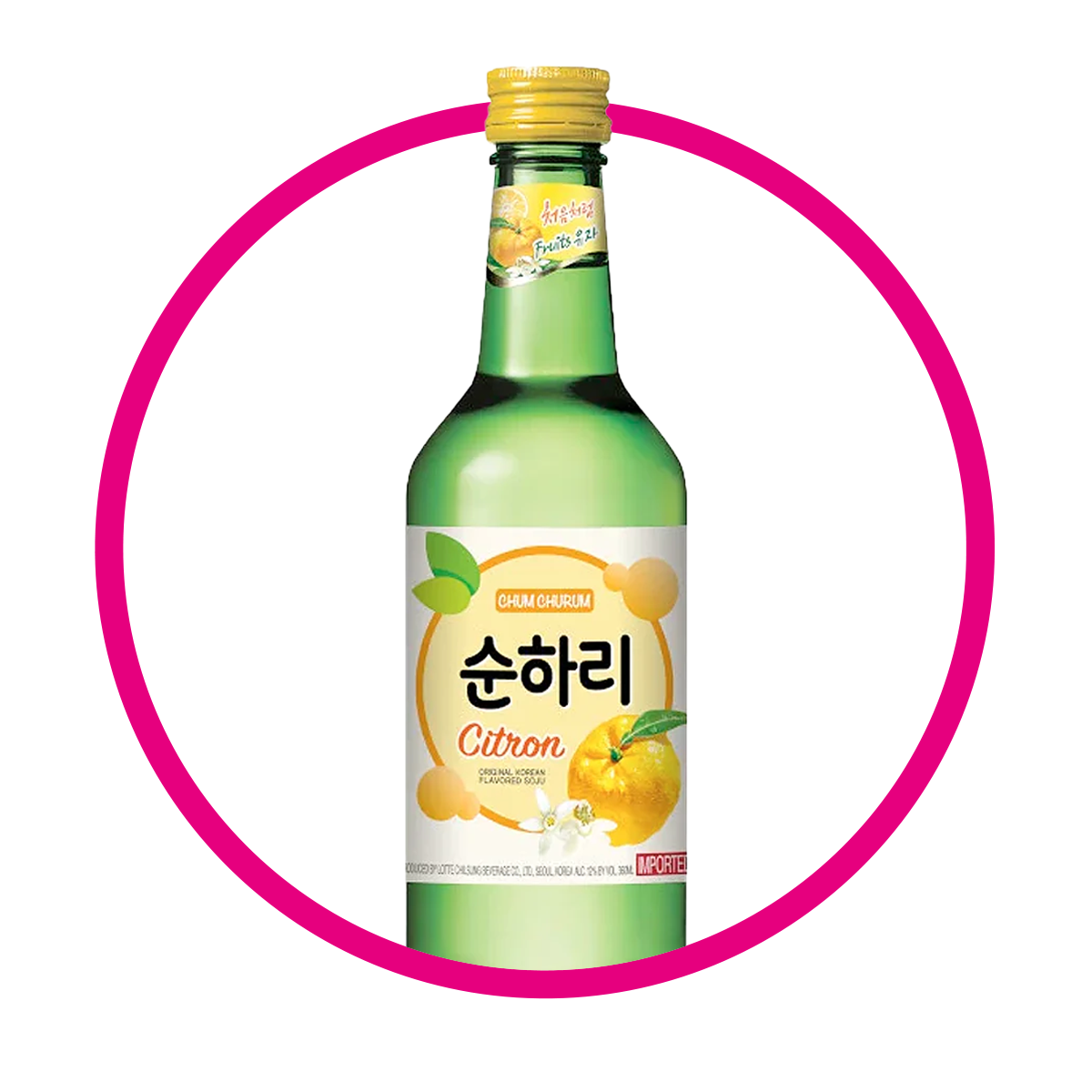 Botella de Soju Citron Alcholica 360 ml