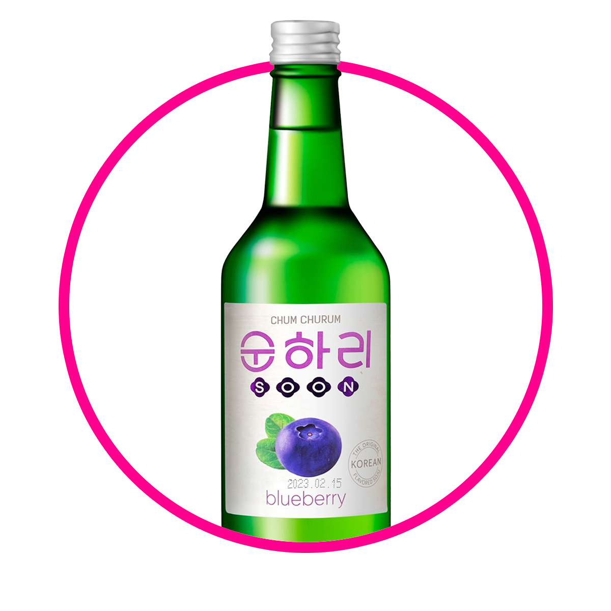 Botella de Soju Mora Azul Alcholica 360 ml