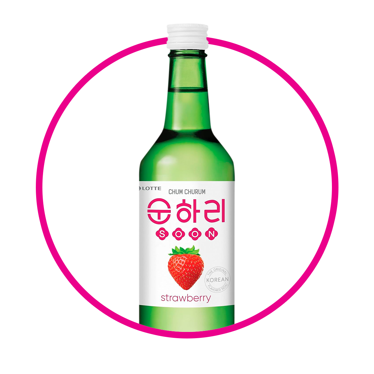 Botella de Soju Strawberry Alcholica 360 ml