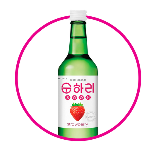 Botella de Soju Strawberry Alcholica 360 ml